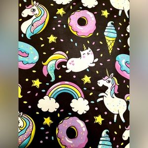 Cute Plus Size Rainbow and Unicorn Print Stretch Leggings 3X 4X